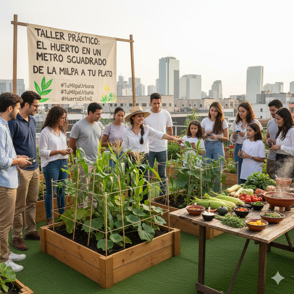 Taller del Huerto en 1 m2 y la Milpa; Práctica Ancestral