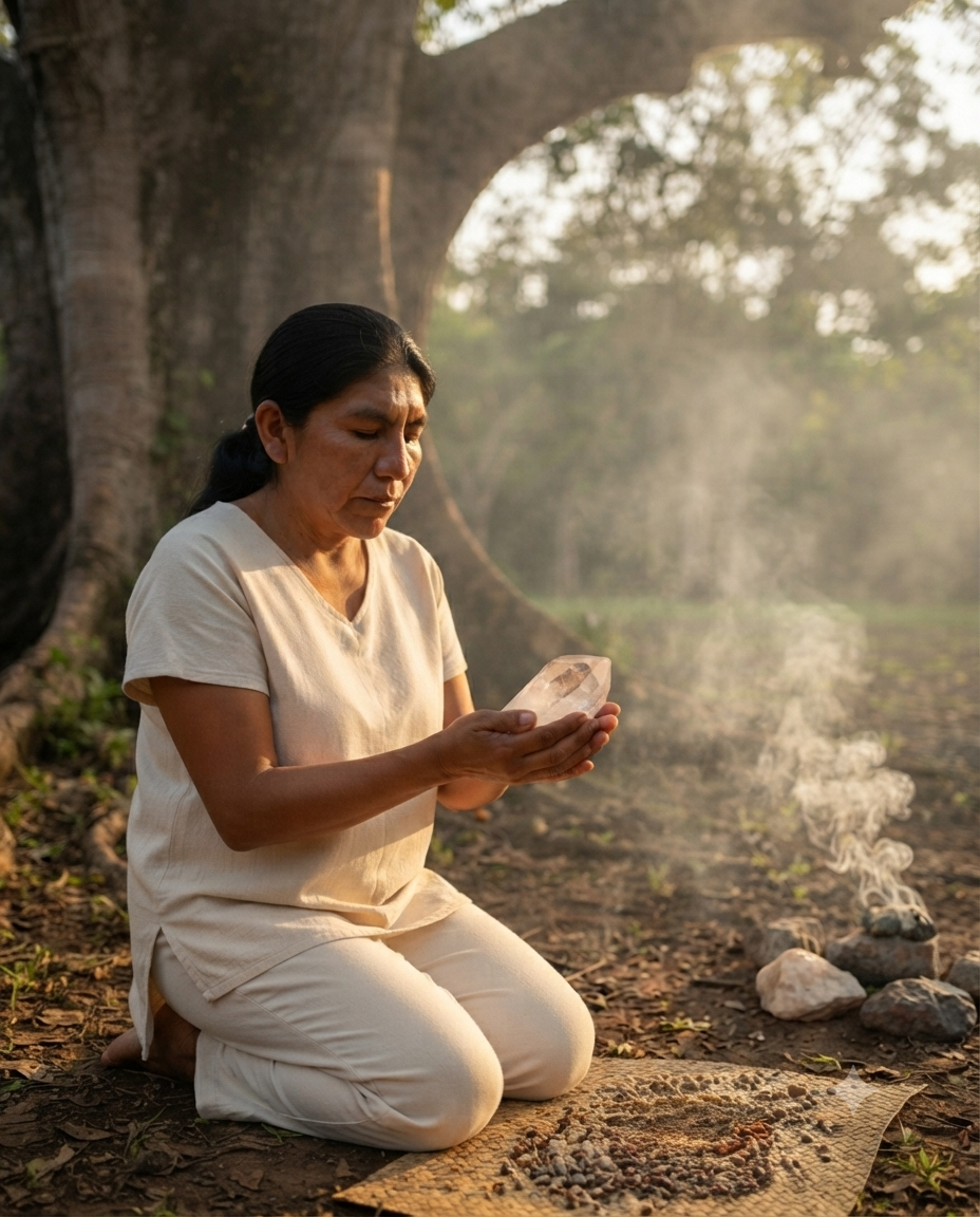 Ceremonia Maya de Gratitud a la Tierra y Purificación con Cuarzo Energético: El Renacer del Cuerpo y el Espíritu - Image 2